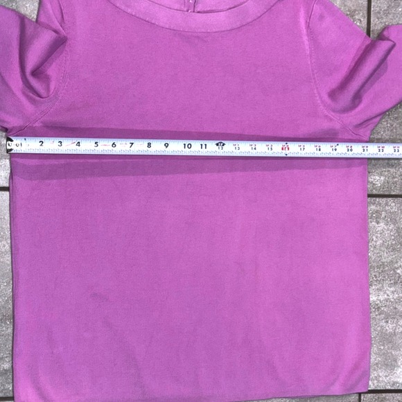 Talbots Plus Size 2X Lavender Cotton Blend Boat Neck 3/4 Sleeve Sweater Bright - Picture 8 of 10